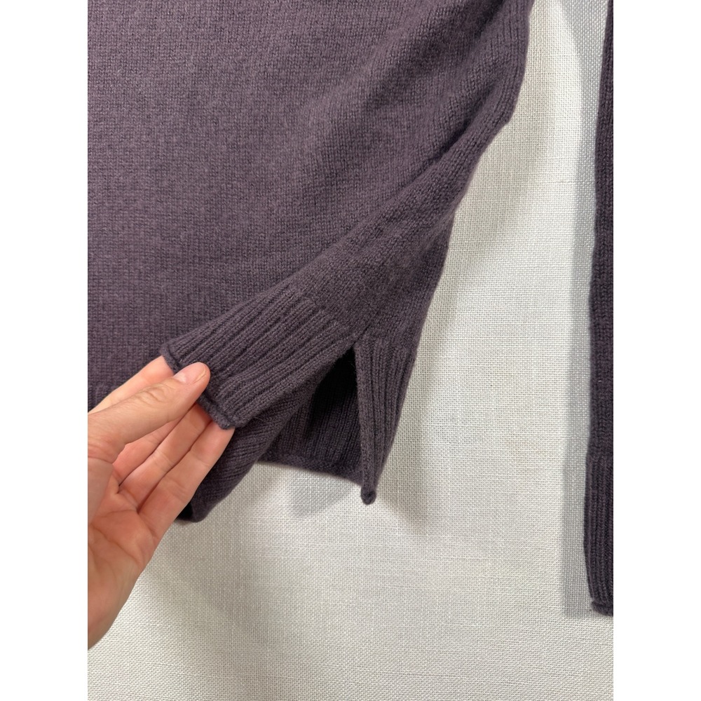 Quince Mongolian Cashmere Boxy Crewneck Sweater Deep Orchid Purple S - Picture 4 of 9